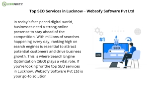 Top SEO Services in Lucknow – Websofy Software Pvt Ltd