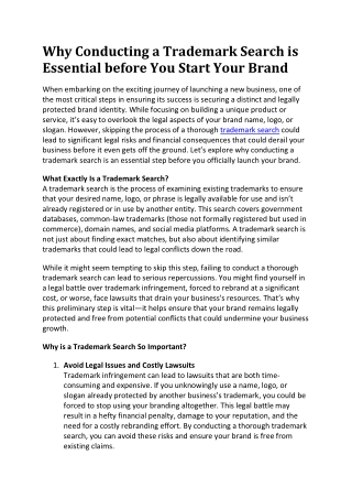 Why Conducting a Trademark Search is Essential before You Start Your Brand