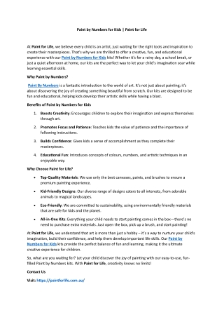 Paint by Numbers for Kids