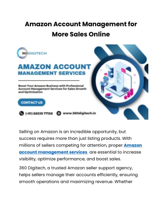 Reliable Amazon Account Management for Growth