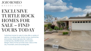 Exclusive Turtle Rock Homes for Sale – Find Yours Today