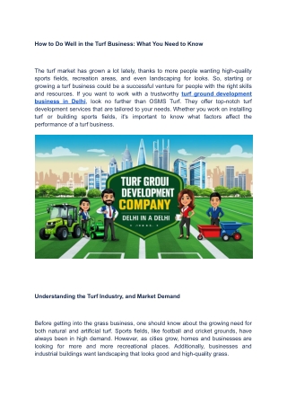 How to Do Well in the Turf Business_ What You Need to Know