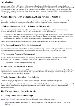 Antique Revival: Why Collecting Antique Jewelry Is Worth It!