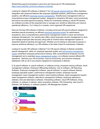 Secure Employee Records with Bahrain Software