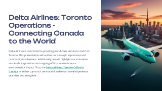 Delta Airlines Toronto Office in Canada – Your Travel Partner