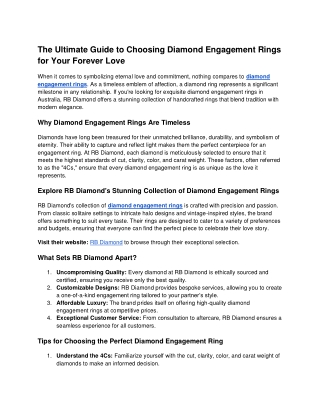 The Ultimate Guide to Choosing Diamond Engagement Rings for Your Forever Love