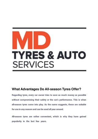What Advantages Do All-season Tyres Offer__