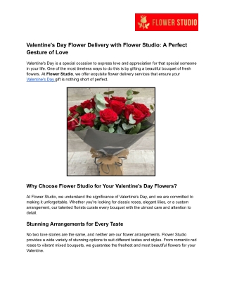 Valentine's Day Flower Delivery with Flower Studio_ A Perfect Gesture of Love