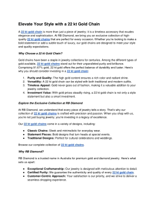 Elevate Your Style with a 22 kt Gold Chain