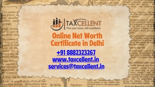 0nline Networth Certificate in Delhi