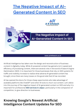 The Negative Impact of AI-Generated Content in SEO