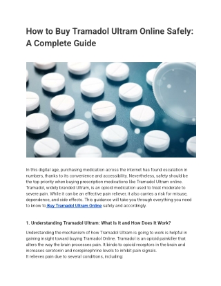 How to Buy Tramadol Ultram Online Safely_ A Complete Guide