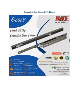 Concealed Door Closer In Faridabad