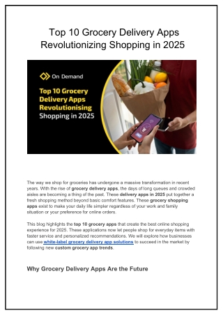 Top 10 Grocery Delivery Apps Revolutionizing Shopping in 2025