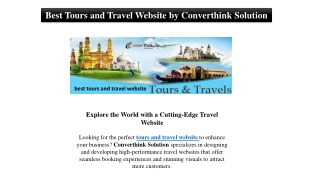 Best Tours and Travel Website