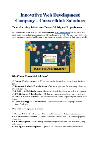 Innovative Web Development Company Converthink Solutions-compressed