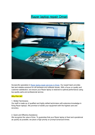 Razer laptop repair Oman