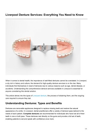 Liverpool Denture Services Everything You Need to Know