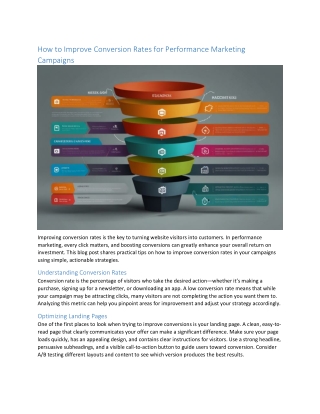 How to Improve Conversion Rates for Performance Marketing Campaigns