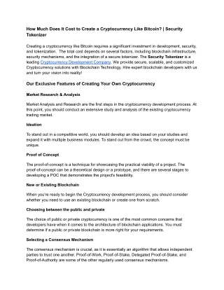 How Much Does It Cost to Create a Cryptocurrency Like Bitcoin