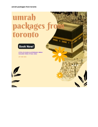 umrah packages from toronto