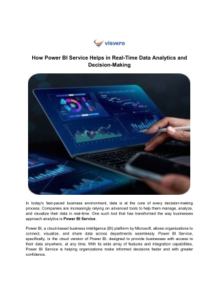 How Power BI Service Helps in Real-Time Data Analytics and Decision-Making