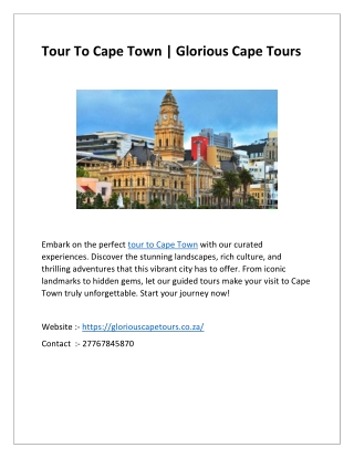 Family Tours South Africa |Glorious Cape Tours