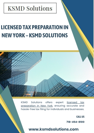 Licensed Tax Preparation in New York – KSMD Solutions