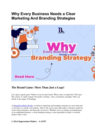 Why Every Business Needs a Clear Marketing And Branding Strategies