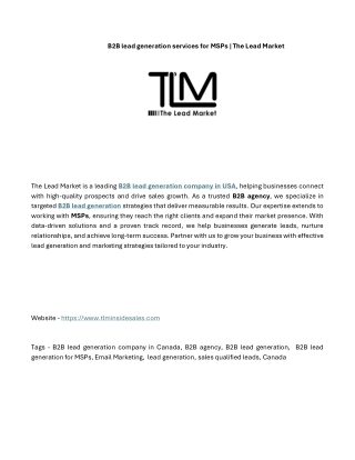 Lead Generation Services in USA: Boost Your B2B Sales