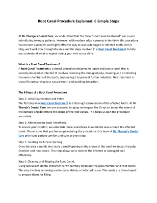 Root Canal Procedure Explained 6 Simple Steps