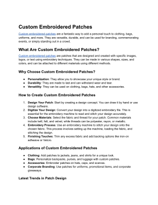 Custom Embroidered Patches