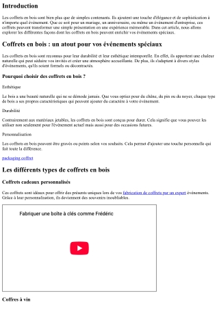 Coffrets en bois : un atout pour vos événements spéciaux