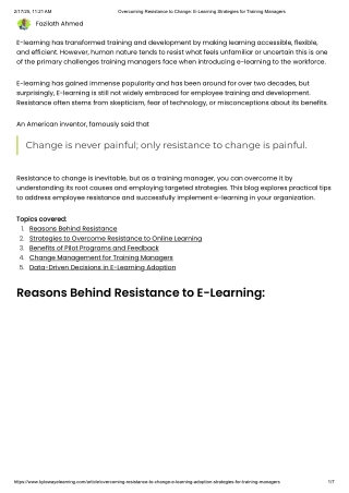 Overcoming Resistance to Change_ E-Learning Strategies for Training Managers