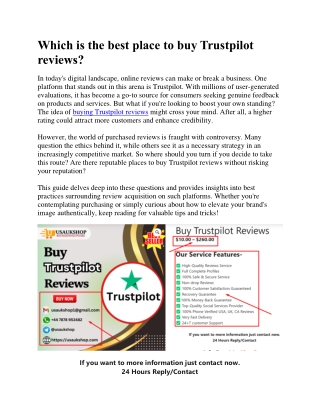 Which is the best place to buy Trustpilot reviews