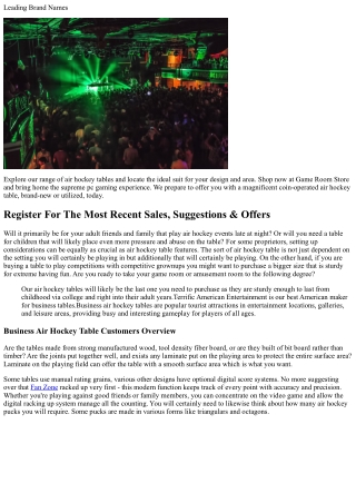 Industrial Air Hockey Tables