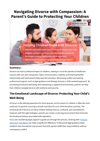 Navigating Divorce with Compassion_ A Parent’s Guide to Protecting Your Children
