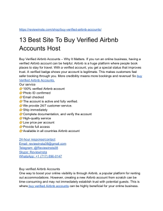 13 Best Site To Buy Verified Airbnb Accounts Host