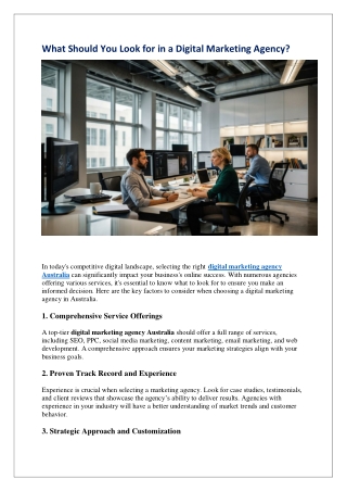 What Should You Look for in a Digital Marketing Agency