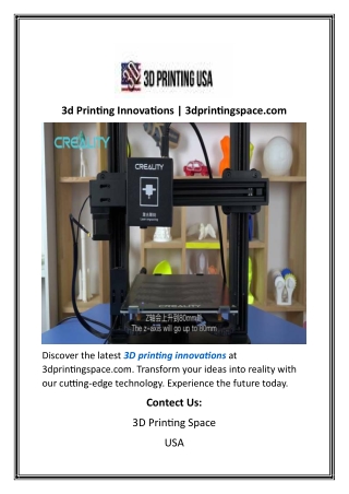 3d Printing Innovations  3dprintingspace