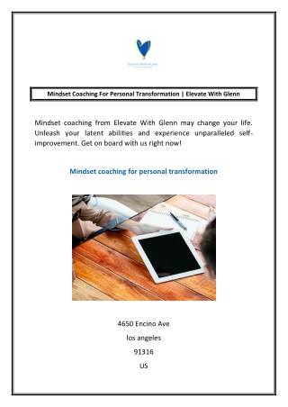 Mindset Coaching For Personal Transformation | Elevate With Glenn