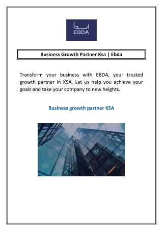 Business Growth Partner Ksa | Ebda