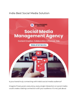 India Best Social Media Solution