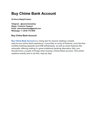 Buy Chime Bank Account