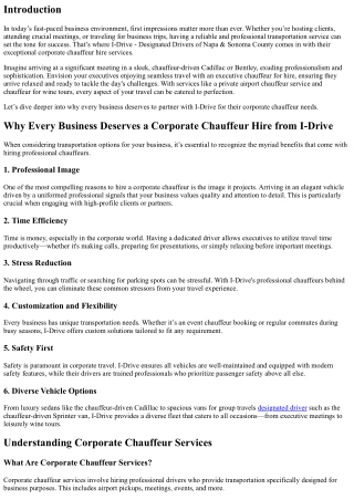 Why Every Business Deserves a Corporate Chauffeur Hire from I-Drive