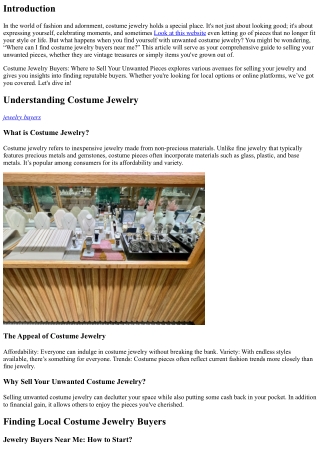 Costume Jewelry Buyers: Where to Sell Your Unwanted Pieces