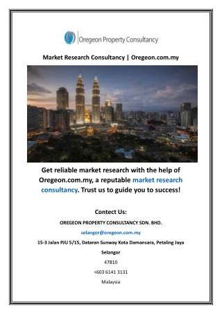 Market Research Consultancy  Oregeon.com.my