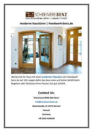 moderne haustüren  Handwerk-benz.de