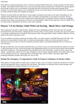 Business Air Hockey Tables