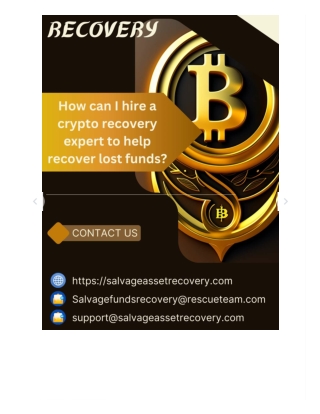 CONTACT AN EXPERIENCED CRYPTO RECOVERY EXPERT⁄⁄ HIRE SALVAGE ASSET RECOVERY